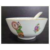 Stamped porcelain miso soup bowl & spoon