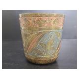 Etched brass cup