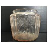 Pink glass jar- no lid
