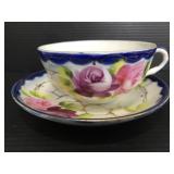Handpainted Japanese cup and saucer