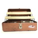 Sears Roebuck metal tackle box with contents