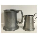 Americana & Leonard pewter mug & creamer