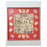 Folk art card puzzle art display on wood