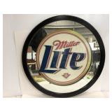 Miller Lite circle wall mirror sign