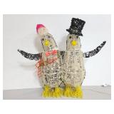 Anamatronic yard penguins with metal frame