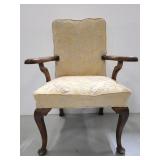 Vintage cross stitched upholstered arm chair