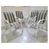 Four Shae designs striped patio chairs