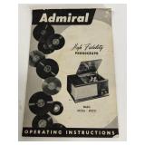 Admiral Phonograph Manual