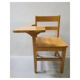 Oak wood right hand school desk