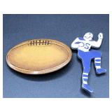 Two vintage football brooches