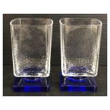 Vintage cobalt blue base glasses