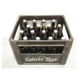 16 johrer bier bottles w/ shipping crate