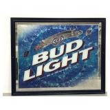 Bud Light beer blue framed mirror sign