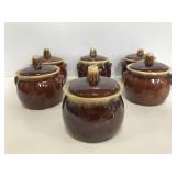 Vintage Hull USA ovenproof bean/soup pots w/ lids