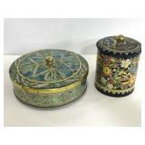Lot of 2 vintage Daher English tins