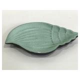 Vintage painted cast iron seashell dish