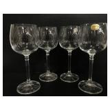 Set of 4 Bohemia crystal wine glasses