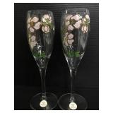 Two Perrier Jouet Champagne flutes
