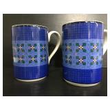 Two Dansk Nine Patch quilting mugs