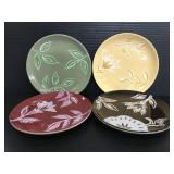 Four Longaberger floral lunch/salad plates