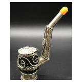 Vintage Tibetan silver smokers pipe