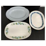 Trio of vintage ceramic oval serving platters