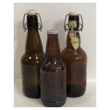 Grolsch and others vintage brown beer bottles