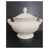 Ceramic white soup tureen