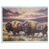 Canvas light up buffalo print