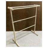 Vintage painted wood towel rack