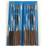 12 stainless steel fondue forks in box