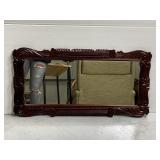 Vintage carved wood wall mirror