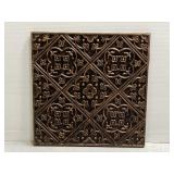Bronzed faux metal square wall decor
