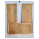 Four wood panel embellishments