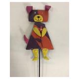 Colorful metal dog garden stake
