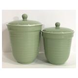 Fresh Territory green ceramic canisters