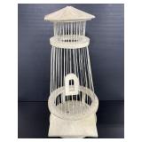 Vintage wood bird cage with wire bars