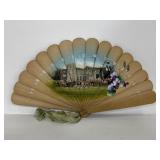 Vintage handpainted St. Audries wooden fan