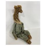 Hand painted giraffe fabric rag doll