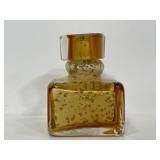 Art glass gold speckled perfume bottle