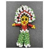 Micro bead tiny Native American with headdress