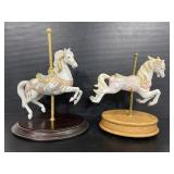 Lot of 2 porcelain carousel horses