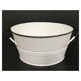 Small white enamel metal tub