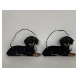 Pair of Primitives by Kathy dachshund ornaments
