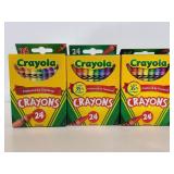 Three packs of Crayola crayons 24pk