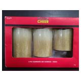 Holiday Cheer 3pk flameless LED candles-gold