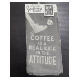 Primitives by Kathy Jacquard towel coffee