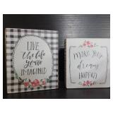 Two small Primitives by Kathy block signs