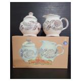 Christmas Traditions White Pine sugar & creamer
