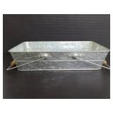 Galvanized basket with handles